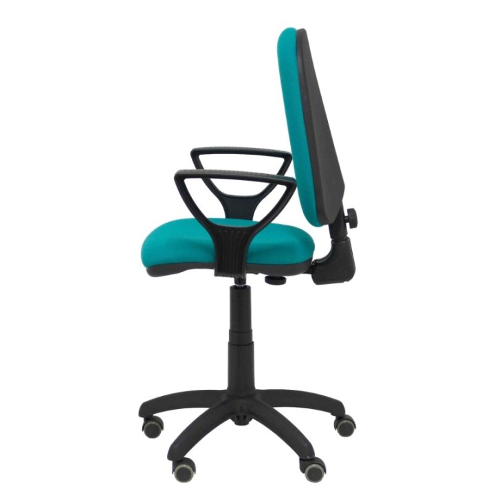 Silla Aýna bali turquesa brazos fijos ruedas de parqué