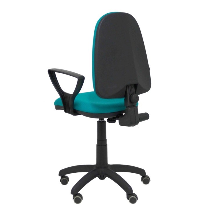 Silla Aýna bali turquesa brazos fijos ruedas de parqué