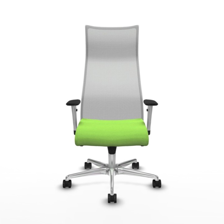 Albacete malla sincro malla blanca bali pistacho brazos blancos base aluminio ruedas 65 mm nailon