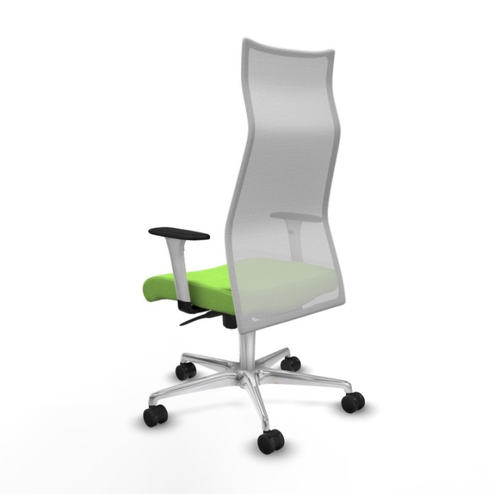 Albacete malla sincro malla blanca bali pistacho brazos blancos base aluminio ruedas 65 mm nailon