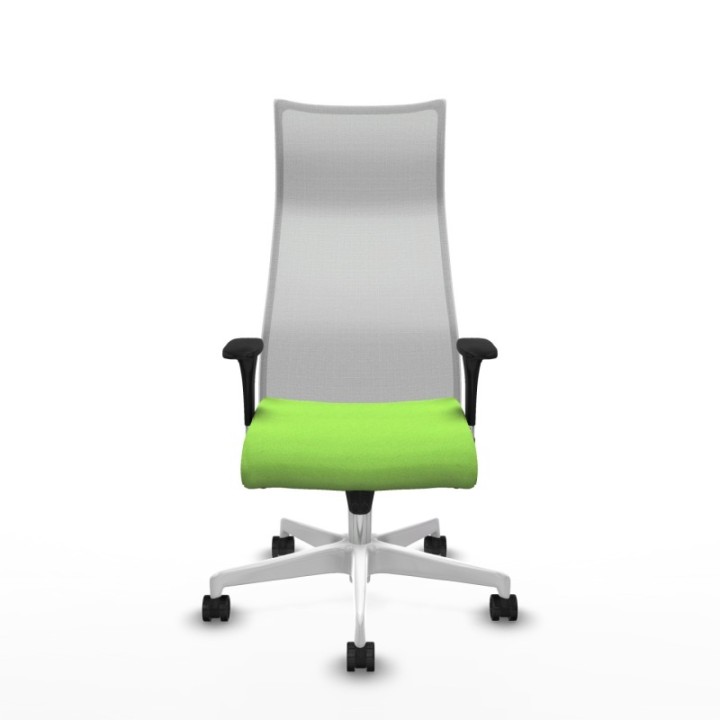 Albacete malla sincro malla blanca bali pistacho brazos 1D base blanca ruedas 65 mm nailon