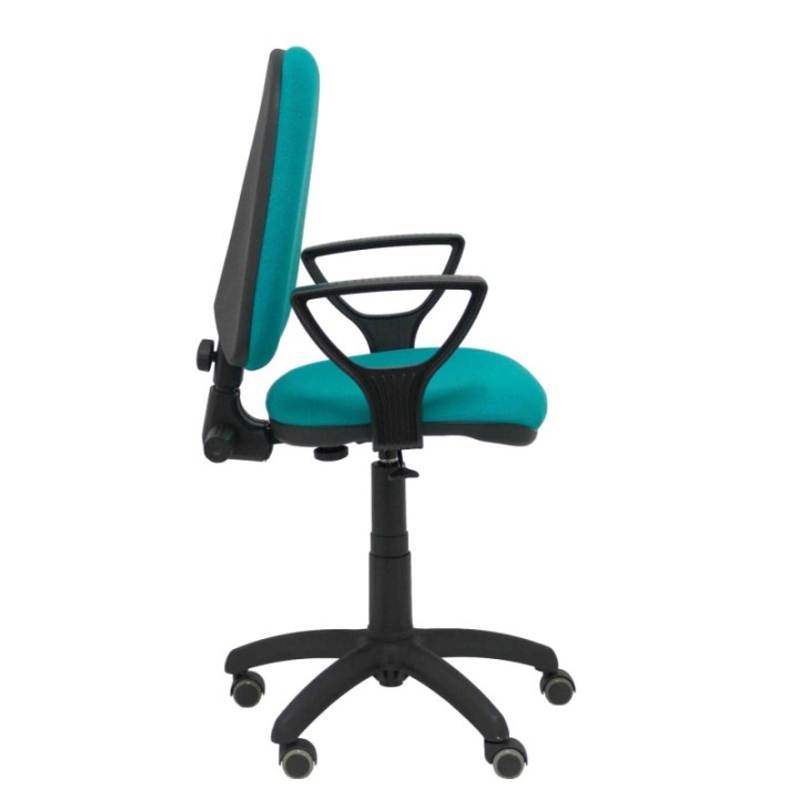 Silla Aýna bali turquesa brazos fijos ruedas de parqué