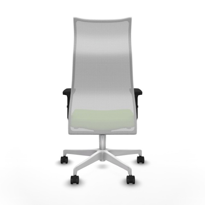 Albacete malla sincro malla blanca bali pistacho brazos 2D base blanca ruedas 65 mm nailon