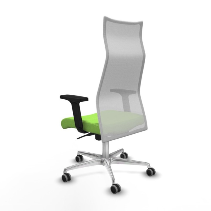 Albacete malla sincro malla blanca bali pistacho brazos 2D base aluminio ruedas 65mm engomadas