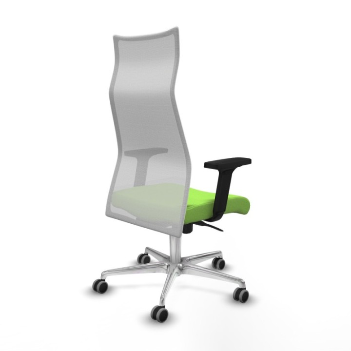 Albacete malla sincro malla blanca bali pistacho brazos 2D base aluminio ruedas 65mm engomadas