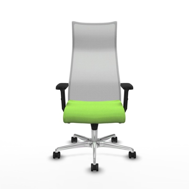 Albacete malla sincro malla blanca bali pistacho brazos 2D base aluminio ruedas 65 mm nailon