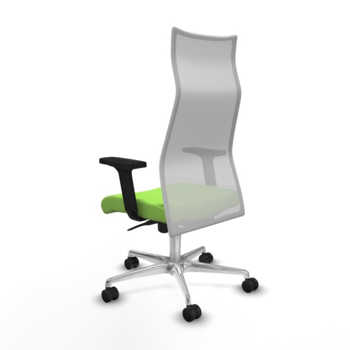 Albacete malla sincro malla blanca bali pistacho brazos 2D base aluminio ruedas 65 mm nailon