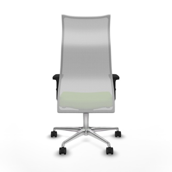 Albacete malla sincro malla blanca bali pistacho brazos 2D base aluminio ruedas 65 mm nailon