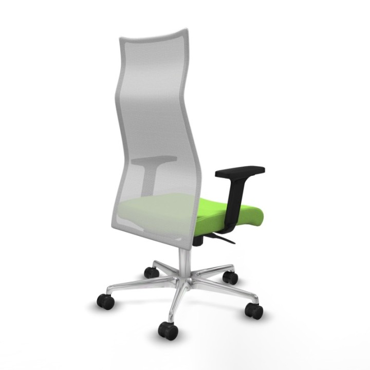 Albacete malla sincro malla blanca bali pistacho brazos 2D base aluminio ruedas 65 mm nailon