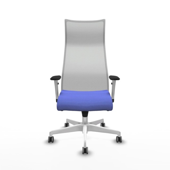 Albacete malla sincro malla blanca bali azul claro brazos blancos base blanca ruedas 65mm engomadas