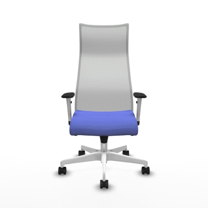 Albacete malla sincro malla blanca bali azul claro brazos blancos base blanca ruedas 65 mm nailon