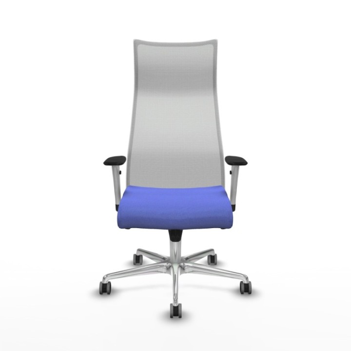 Albacete malla sincro malla blanca bali azul claro brazos blancos base aluminio ruedas 65mm engomadas