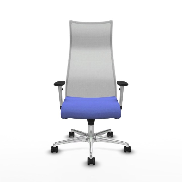 Albacete malla sincro malla blanca bali azul claro brazos blancos base aluminio ruedas 65 mm nailon