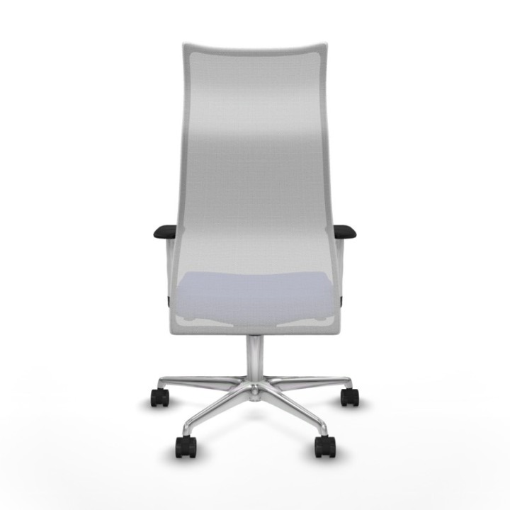 Albacete malla sincro malla blanca bali azul claro brazos blancos base aluminio ruedas 65 mm nailon