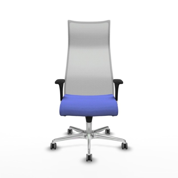 Albacete malla sincro malla blanca bali azul claro brazos 1D base aluminio ruedas 65mm engomadas