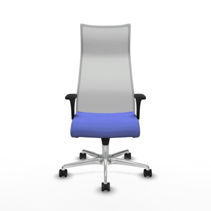 Albacete malla sincro malla blanca bali azul claro brazos 1D base aluminio ruedas 65 mm nailon