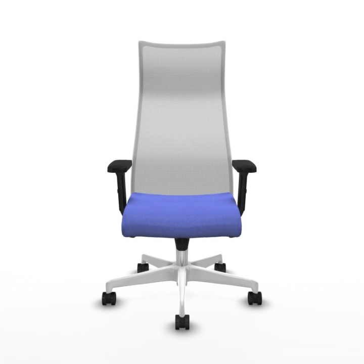 Albacete malla sincro malla blanca bali azul claro brazos 2D base blanca ruedas 65 mm nailon