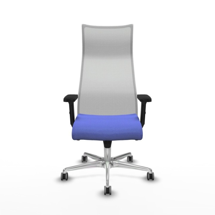 Albacete malla sincro malla blanca bali azul claro brazos 2D base aluminio ruedas 65mm engomadas