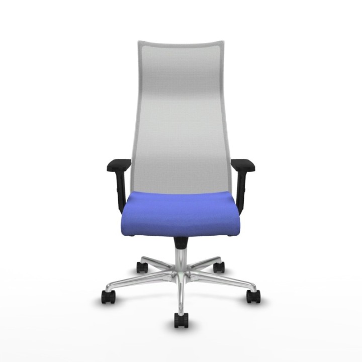 Albacete malla sincro malla blanca bali azul claro brazos 2D base aluminio ruedas 65 mm nailon