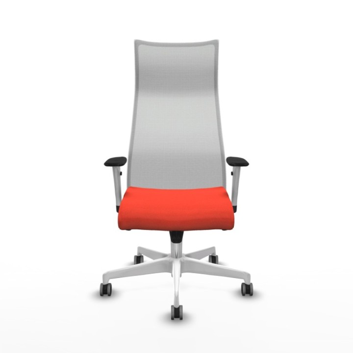 Albacete malla sincro malla blanca bali naranja oscuro brazos blancos base blanca ruedas 65mm engomadas