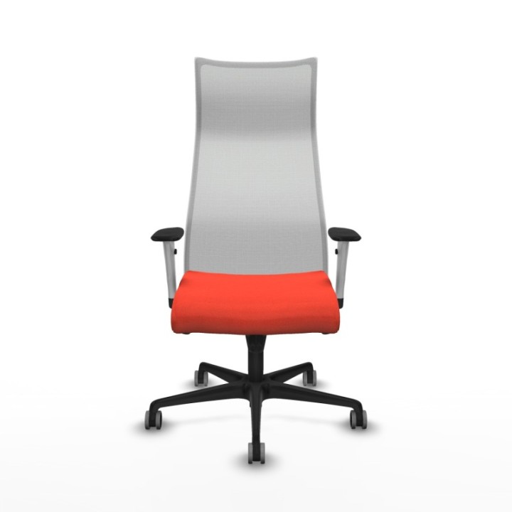 Albacete malla sincro malla blanca bali naranja oscuro brazos blancos base nailon ruedas 65mm engomadas