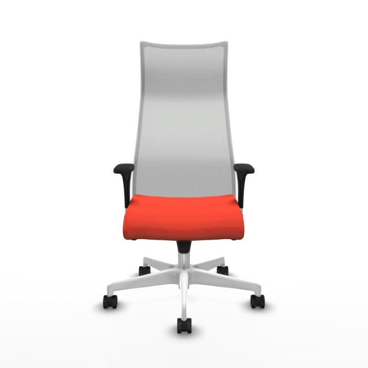 Albacete malla sincro malla blanca bali naranja oscuro brazos 1D base blanca ruedas 65 mm nailon