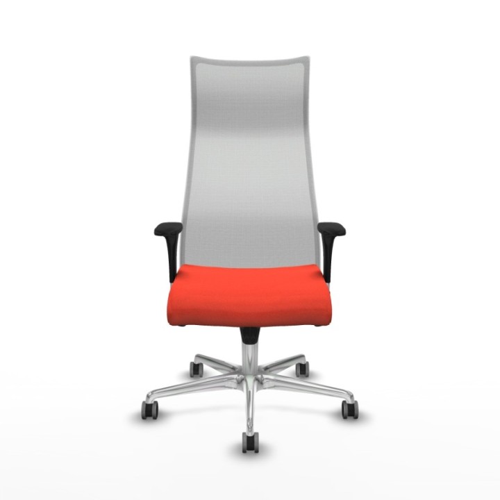 Albacete malla sincro malla blanca bali naranja oscuro brazos 1D base aluminio ruedas 65mm engomadas