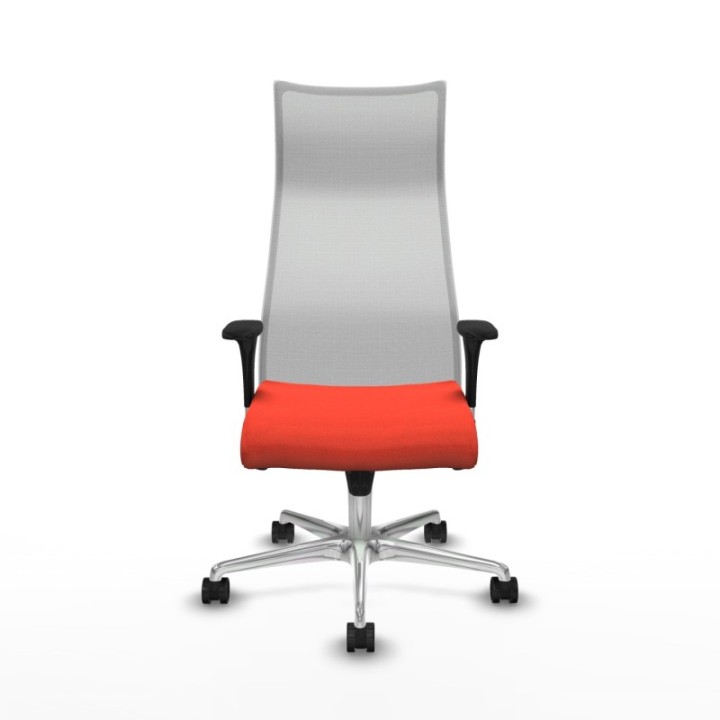 Albacete malla sincro malla blanca bali naranja oscuro brazos 1D base aluminio ruedas 65 mm nailon