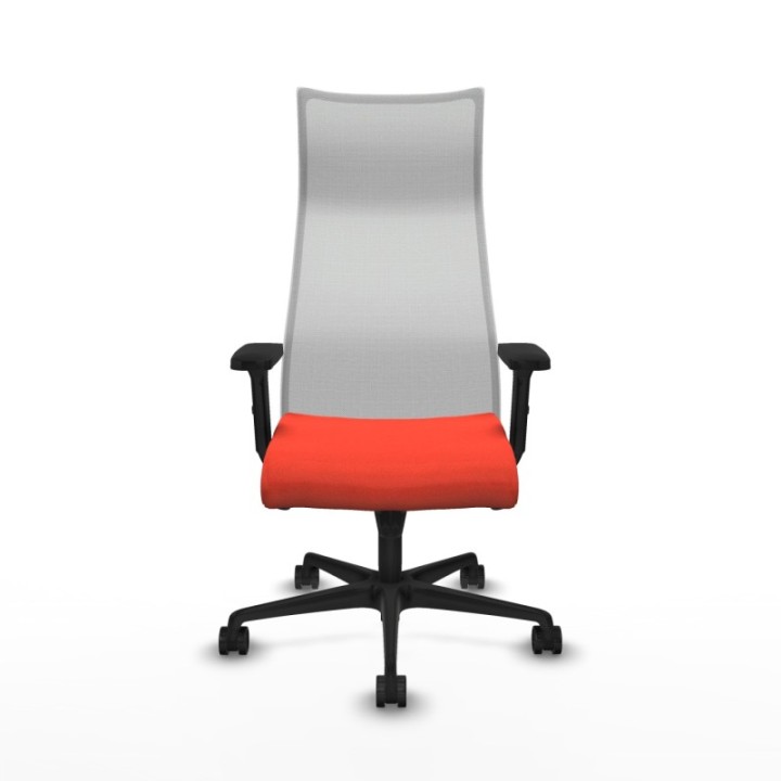 Albacete malla sincro malla blanca bali naranja oscuro brazos 2D base nailon ruedas 65 mm nailon