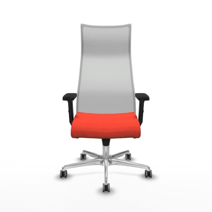 Albacete malla sincro malla blanca bali naranja oscuro brazos 2D base aluminio ruedas 65mm engomadas