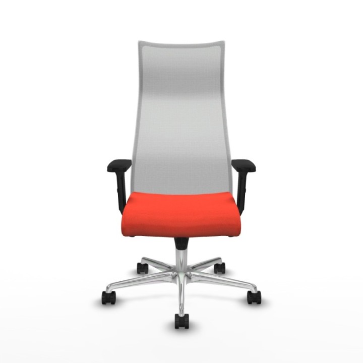 Albacete malla sincro malla blanca bali naranja oscuro brazos 2D base aluminio ruedas 65 mm nailon