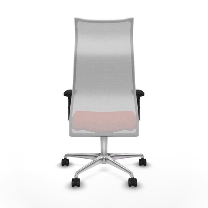 Albacete malla sincro malla blanca bali naranja oscuro brazos 2D base aluminio ruedas 65 mm nailon