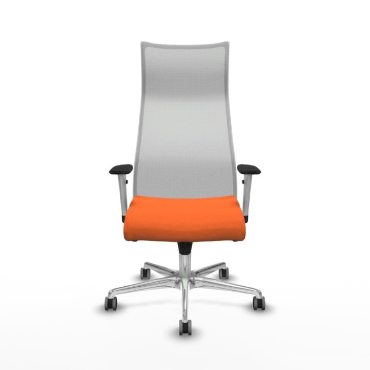 Albacete malla sincro malla blanca bali naranja brazos blancos base aluminio ruedas 65mm engomadas