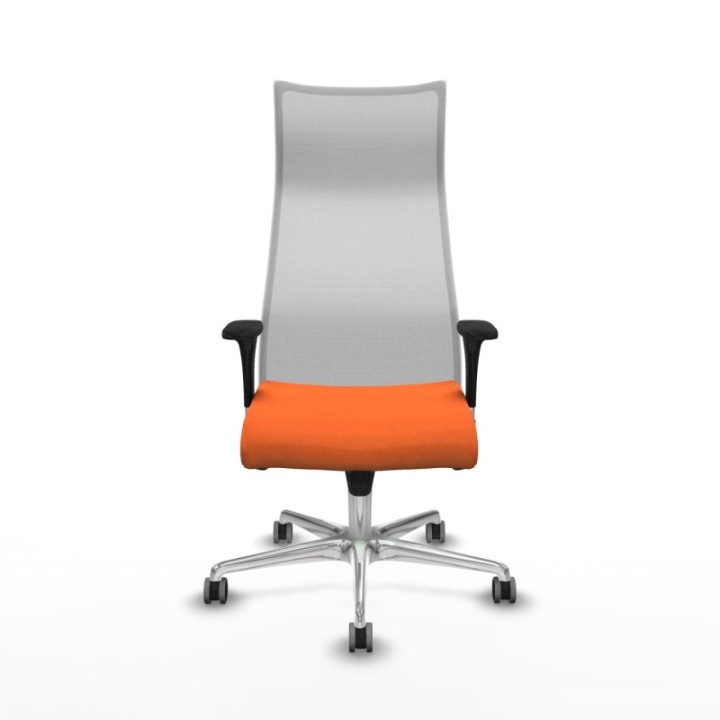 Albacete malla sincro malla blanca bali naranja brazos 1D base aluminio ruedas 65mm engomadas