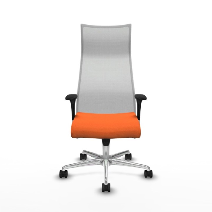 Albacete malla sincro malla blanca bali naranja brazos 1D base aluminio ruedas 65 mm nailon