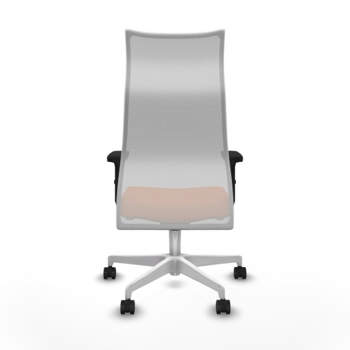 Albacete malla sincro malla blanca bali naranja brazos 2D base blanca ruedas 65 mm nailon