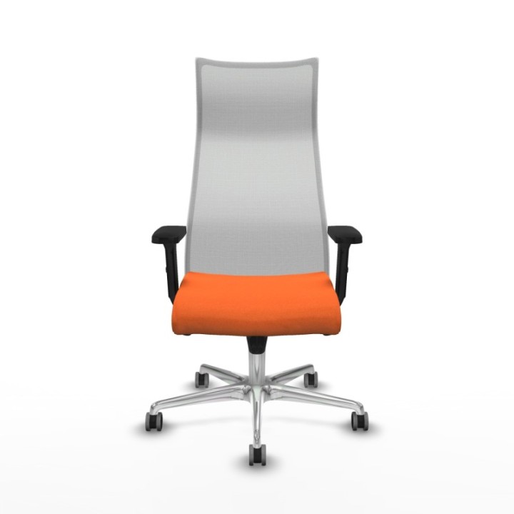 Albacete malla sincro malla blanca bali naranja brazos 2D base aluminio ruedas 65mm engomadas