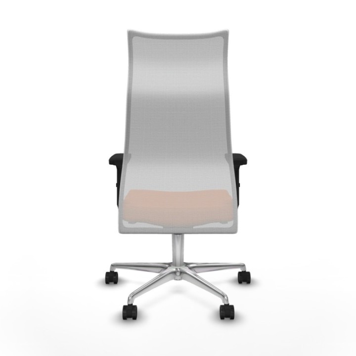 Albacete malla sincro malla blanca bali naranja brazos 2D base aluminio ruedas 65 mm nailon