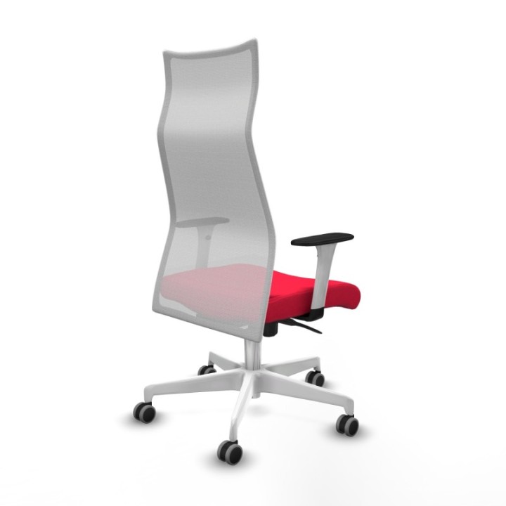 Albacete malla sincro malla blanca bali rojo brazos blancos base blanca ruedas 65mm engomadas