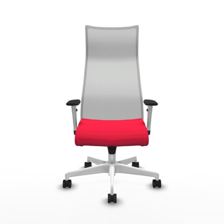 Albacete malla sincro malla blanca bali rojo brazos blancos base blanca ruedas 65 mm nailon