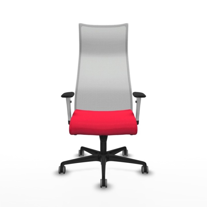 Albacete malla sincro malla blanca bali rojo brazos blancos base nailon ruedas 65mm engomadas