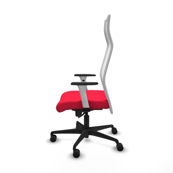 Albacete malla sincro malla blanca bali rojo brazos blancos base nailon ruedas 65 mm nailon