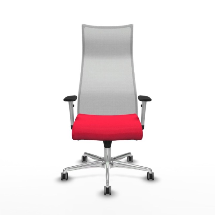 Albacete malla sincro malla blanca bali rojo brazos blancos base aluminio ruedas 65mm engomadas