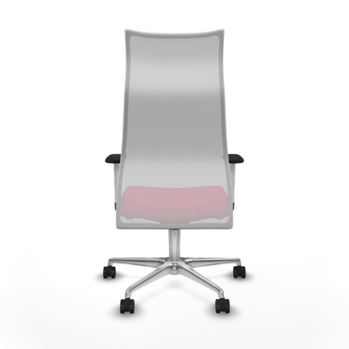 Albacete malla sincro malla blanca bali rojo brazos blancos base aluminio ruedas 65 mm nailon