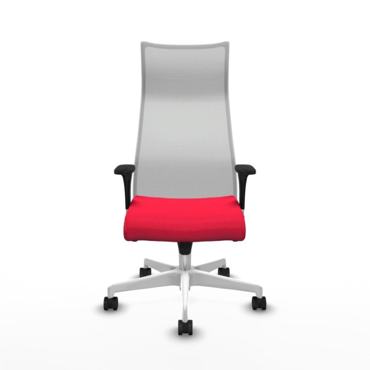 Albacete malla sincro malla blanca bali rojo brazos 1D base blanca ruedas 65 mm nailon