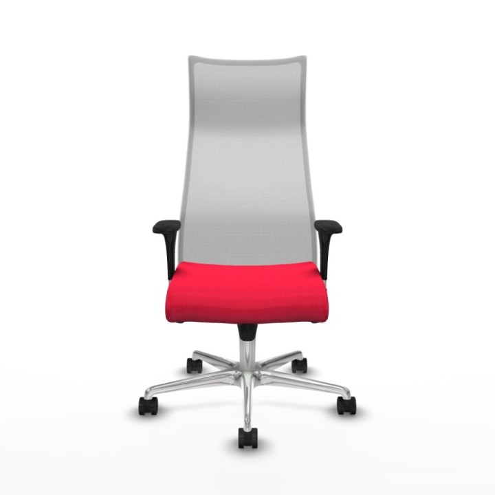 Albacete malla sincro malla blanca bali rojo brazos 1D base aluminio ruedas 65 mm nailon