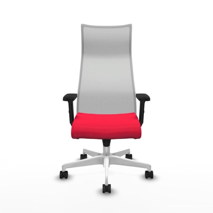 Albacete malla sincro malla blanca bali rojo brazos 2D base blanca ruedas 65 mm nailon