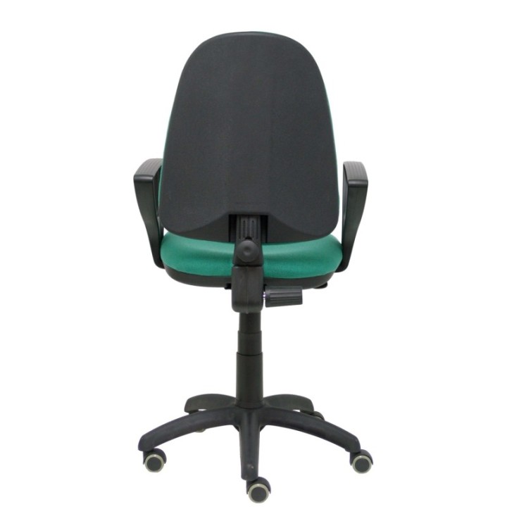 Silla Aýna bali verde esmeralda brazos fijos ruedas de parqué