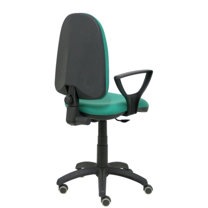 Silla Aýna bali verde esmeralda brazos fijos ruedas de parqué