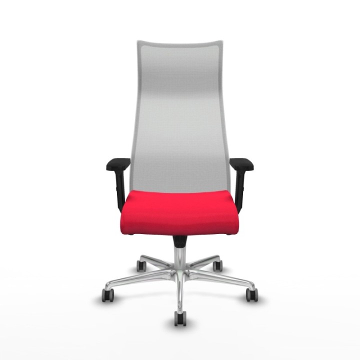 Albacete malla sincro malla blanca bali rojo brazos 2D base aluminio ruedas 65mm engomadas